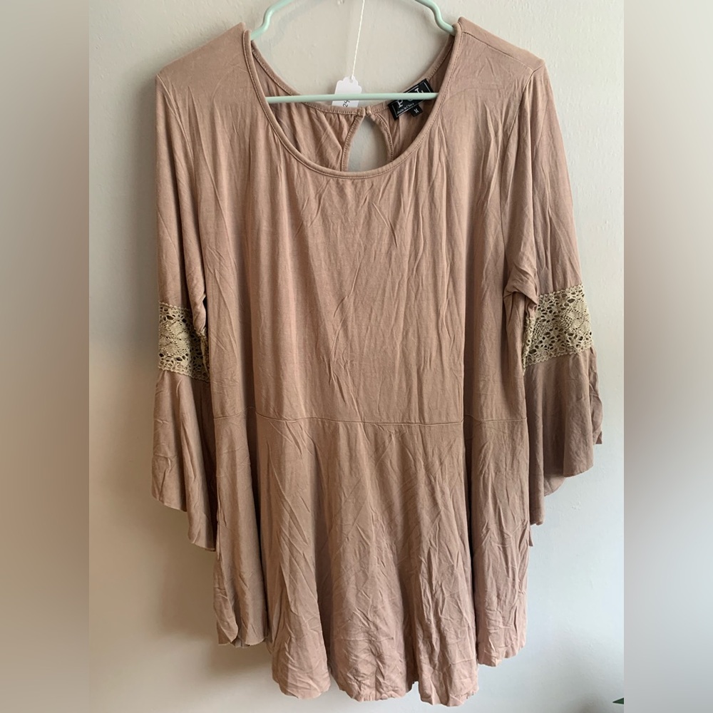 12. NWOT POL Women's Blouse with Lace Detail- Blush